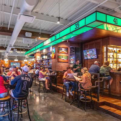 People eating inside the Tavern